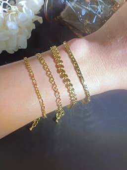 Fashion Jewelry Wholesale Custom DIY 4 Pieces/Set 14K Gold Plated Copper Wheat Chain Charm Bracelet for Women