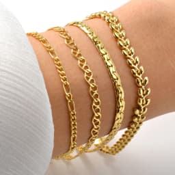 Fashion Jewelry Wholesale Custom DIY 4 Pieces/Set 14K Gold Plated Copper Wheat Chain Charm Bracelet for Women