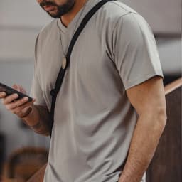 Maden Sorona Quick-drying Sweat-absorbent and Cool Short-sleeved T-shirt V-neck Solid Color Daily Versatile Top for Men's Summer