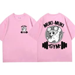 Anime Demon Slayer Uzui Tengen Print T-shirts Unisex Funny Ninja Mice Muki Muki Gym T Shirt Muscular Mouse Oversized T-shirt