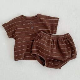 2024 Summer Lining Baby Clothing Set Striped Tee and Bloomer 2 Pcs Boy Clothes Suit Outfits Infant Cute Pure Clothing Set