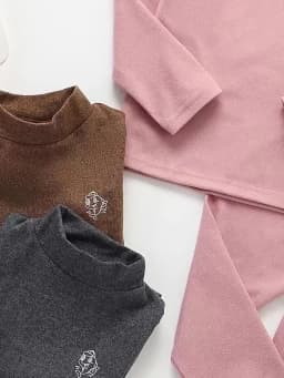 Kids Autumn Cotton Thermal Underwear Tops+Pants 2-Piece Set Boys Sleepwear Cartoon Print Girls Beige Pajama Suit Winter Clothes