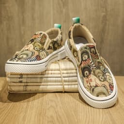 Bear Pattern Lazy Men's Shoes Slip-on Breathable Cloth Shoes Flat Bottom Comfortable Casual Canvas Shoes 