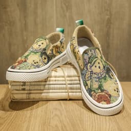 Bear Pattern Lazy Men's Shoes Slip-on Breathable Cloth Shoes Flat Bottom Comfortable Casual Canvas Shoes 