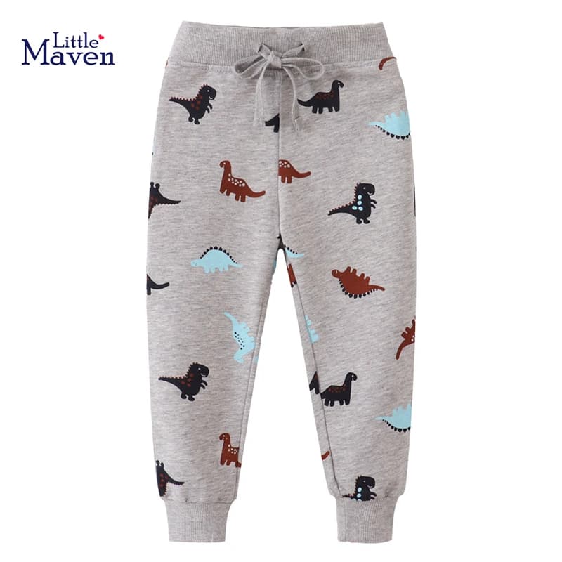 Little maven Korean Cotton Autumn Spring Baby Boys Children'Clothing Cartoon Dinosaur Trousers Kids Clothes Sweatpants Pants