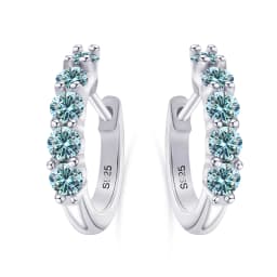 3mm D Color Moissanite Earrings 925 Sterling Sliver Plated White Gold Hoop Earring for Women Wedding Party Fine Jewelry