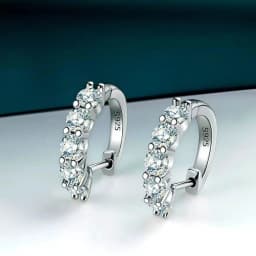 3mm D Color Moissanite Earrings 925 Sterling Sliver Plated White Gold Hoop Earring for Women Wedding Party Fine Jewelry
