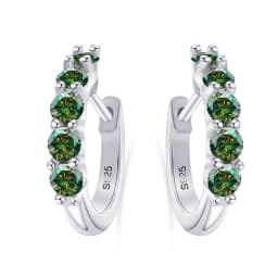 3mm D Color Moissanite Earrings 925 Sterling Sliver Plated White Gold Hoop Earring for Women Wedding Party Fine Jewelry