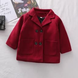 Spring Boys Jackets Child Girl Woolen Double-breasted Baby Trench Coat Lapel Autumn Kids Outerwear Winter Wool Overcoat