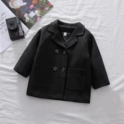 Spring Boys Jackets Child Girl Woolen Double-breasted Baby Trench Coat Lapel Autumn Kids Outerwear Winter Wool Overcoat