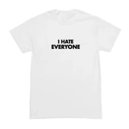 90s Harajuku I Hate Everyone Lettering T Shirt Womens Y2k Gothic Summer T Shirt Streetwear White T Shirt