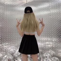 2024 Pleated Girls Gothic Half Skirts Summer Harajuku Punk Style Plaid Irregular Skirts Women Asymmetrical High Waist Black Skir