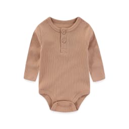 1-Piece Solid Color Unisex Baby Bodysuit Cotton Soft 0-24M Baby Onesies Long Sleeves Infant Clothes