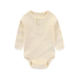1-Piece Solid Color Unisex Baby Bodysuit Cotton Soft 0-24M Baby Onesies Long Sleeves Infant Clothes