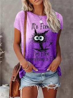 3D Print T-shirts Women Streetwear Summer Cartoon Cats Fine Casual Fashion Short Sleeve T Shirt O-neck Tees Tops Clothing