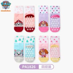 4 Pairs Genuine Paw Patrol Children's Cotton Socks 2-6Ys Floor Socks Playground Non-slip Socks Trampoline Socks Toddler Socks