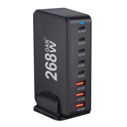 268W Desktop GaN Charger 8-port USB Type C PD Charger Fast Charge 3.0 USB Type C Fast Charger Mobile USB Charger