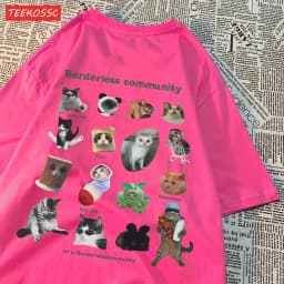 Summer Cotton Women T-Shirts Cute Cats Picture Prints Short Sleeve O-Neck Soft Breathable Tops Casual Oversize Female Clothes