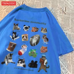 Summer Cotton Women T-Shirts Cute Cats Picture Prints Short Sleeve O-Neck Soft Breathable Tops Casual Oversize Female Clothes