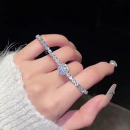 New 925 Sterling Silver Luxury Bracelet Elegant Shiny Zircon Fine Jewelry For Women Engagement Wedding Glamour Jewelry Wholesale