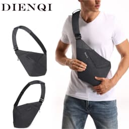 DIENQI Shoulder Bags for Men Thinlight Body Pocket Men's Crossbody Bag Multi-pocket Pouch Anti Theft Security Male Holster Bag