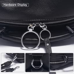 Zency Fashion Black Designer Shoulder Bag For Women 100% Genuine Leather Handbag Medium Size For Daily Life With Two Straps