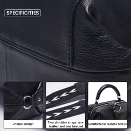 Zency Fashion Black Designer Shoulder Bag For Women 100% Genuine Leather Handbag Medium Size For Daily Life With Two Straps