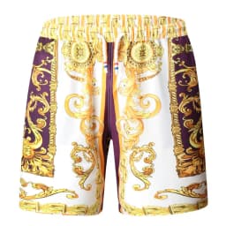 Gold Luxury Swimwear Shorts Breathable Surf Board Shorts Men's Vacation Beach Shorts Quick Dry Swimsuit Summer Sports Trunks Boy