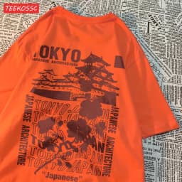 Trend Cotton Women'S T-Shirts Japanese Tokyo Sakura Printed Streetwear Soft Breathable Oversize Summer Street Female Clothes