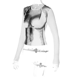 Tie Dye Long Sleeve Crops Tops Crewneck Slim T-shirts Spring Casual Print Tees For Women Y2k 3D Stereoscopic Streetwear Tshirt