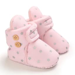 Sweet pink autumn and Winter Plush and Warm Baby Girl Cotton Shoes 0-18 Months Baby Walking Shoes