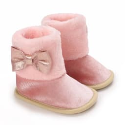 Sweet pink autumn and Winter Plush and Warm Baby Girl Cotton Shoes 0-18 Months Baby Walking Shoes