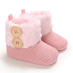 Sweet pink autumn and Winter Plush and Warm Baby Girl Cotton Shoes 0-18 Months Baby Walking Shoes