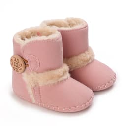 Sweet pink autumn and Winter Plush and Warm Baby Girl Cotton Shoes 0-18 Months Baby Walking Shoes