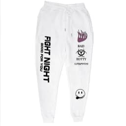 Letter Print Sweatpants Baggy Pants Women Joggers Harajuku Wide Leg Pencil Trousers Loose High Waist Sweat Pants Fight Night