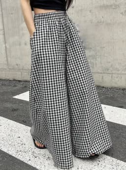 Womens Plaid Casual Fashion Elegant Japanese Korean European and American Autumn and Winter Pants