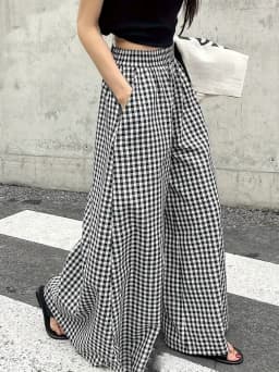 Womens Plaid Casual Fashion Elegant Japanese Korean European and American Autumn and Winter Pants