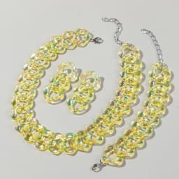 4pcs/Set Iridescent Acrylic Chain Necklace for Women New Transparent Square Link Statement Earrings Bracelet Choker Jewelry Sets