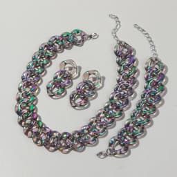 4pcs/Set Iridescent Acrylic Chain Necklace for Women New Transparent Square Link Statement Earrings Bracelet Choker Jewelry Sets