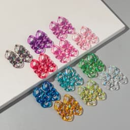 4pcs/Set Iridescent Acrylic Chain Necklace for Women New Transparent Square Link Statement Earrings Bracelet Choker Jewelry Sets