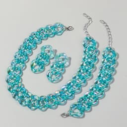 4pcs/Set Iridescent Acrylic Chain Necklace for Women New Transparent Square Link Statement Earrings Bracelet Choker Jewelry Sets