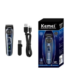 High Quality USB Barber Waterproof Cordless Hair Trimmer Kemei KM-1256 Electric Cordless Professional Hair Clippers