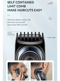 High Quality USB Barber Waterproof Cordless Hair Trimmer Kemei KM-1256 Electric Cordless Professional Hair Clippers
