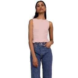 Yk2 Clothes Women Summer Frill Smocked Vest Sleeveless Shirred Ruffle Tank Top Slim Fit Elastic Tee Crop Tops