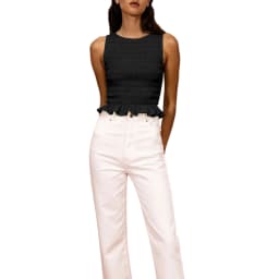 Yk2 Clothes Women Summer Frill Smocked Vest Sleeveless Shirred Ruffle Tank Top Slim Fit Elastic Tee Crop Tops