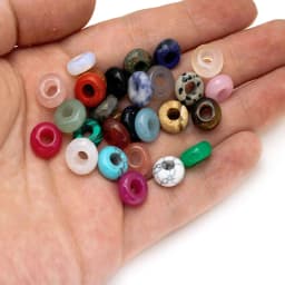 10Pcs Natural Crystal Agate Stone Big Hole Beads Abacus Spacer Beads Crafts Supplies for Jewelry Making DIY Bracelet Accessories