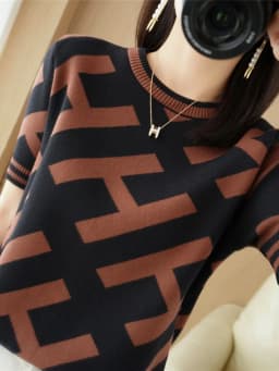 100% Cotton Short-Sleeved T-Shirt Women's Summer Knitwear Fashion New Slim-Fit All-Match Sweater Top Women's Tide SMY D33