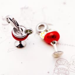 Cocktail Cup Pendant Dangle Charm New Fine Jewelry 925 Sterling Silver Trendy Gift For Women