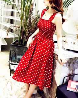 Summer Befree Beach Long Vintage Dots Casual Ruffles Elegant Maxi Strap Camis Silky 5XL Dress Vestidos Sexy Women