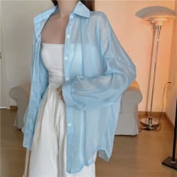 Rimcoy 2024 Summer Sunscreen Shirt for Women All Match Thin Chiffon Blouse Woman Korean Harajuku See Through Loose Shirts Female